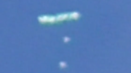 Long UFO Drops Off Two Orbs Over Los Angeles, CA On Feb 1, 2016, Video UFO Sighting News.