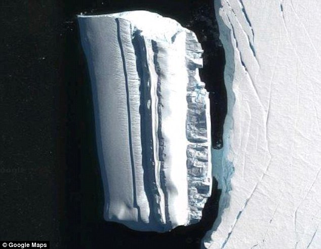 UFO hunters have spotted an enormous 500 metre (1640 foot) object off the coast of Antarctica (pictured)