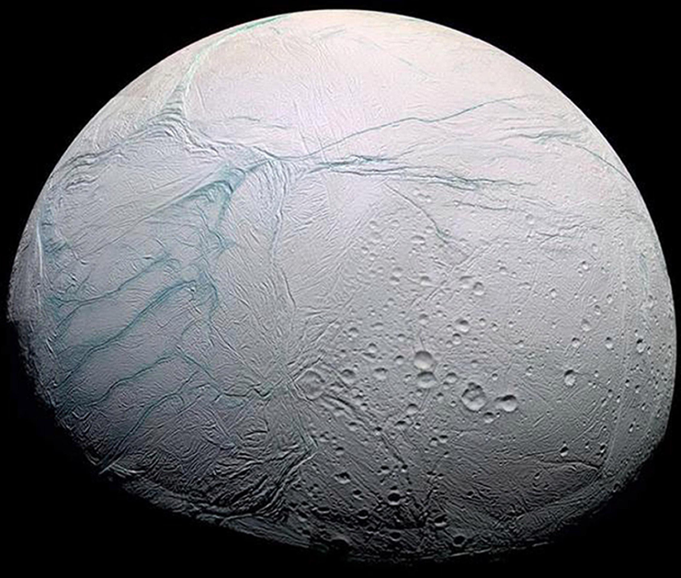 The south polar region of one of Saturn’s moons, Enceladus could be home to alien life