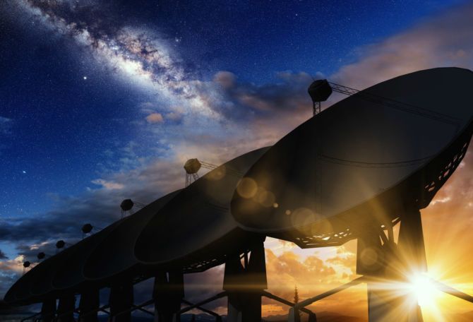 SETI telescopes arrayed for alien signal listening